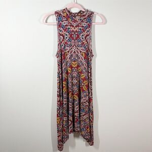 Anthropologie Maeve Lilt Mock Neck Swing Dress Size S Multicolor Boho Sleeveless